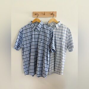 2 Brooks Brothers Bundle Non-Iron Oxford Button-Down Collar Short-Sleeve Shirt